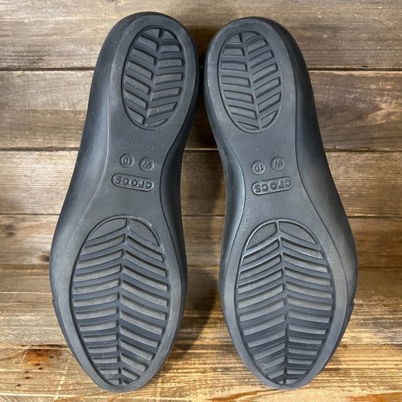 Womens Crocs Sienna Iconic Comfort Black Casual Ballet Flats Shoes Size 10 M GUC - Picture 5 of 7